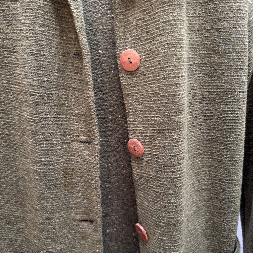 Territory Ahead Olive Green Textured Knit Jacket | Cozy Button Front | L - Picture 9 of 10